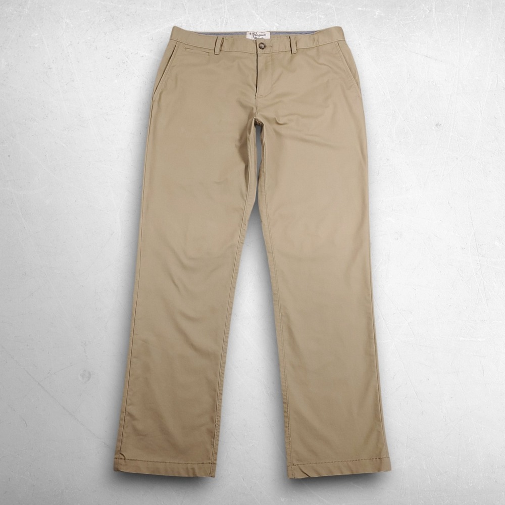 Original Penguin Straight Chino Pants Mens 34x32 Tan Stretch Casual Work Preppy